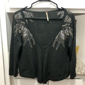 Free People Sequin Cardigan